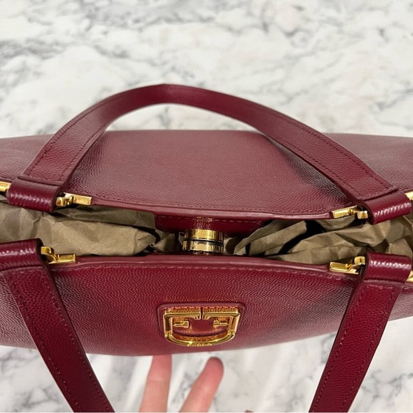 Furla Belvedere Leather Tote Shoulder Bag Red Structured Leather $378 - Picture 8 of 16